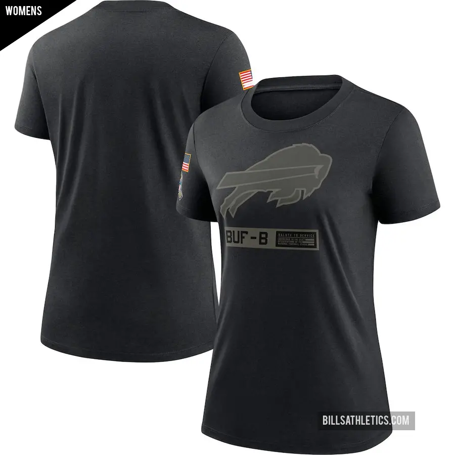 Women's Buffalo Bills Black 2020 Salute To Service Performance T-Shirt