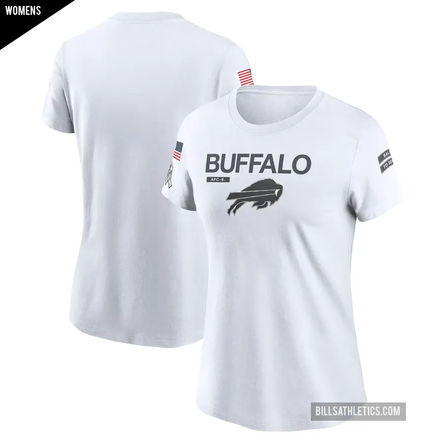 Women's Buffalo Bills White Legend 2024 Salute To Service Performance T-Shirt