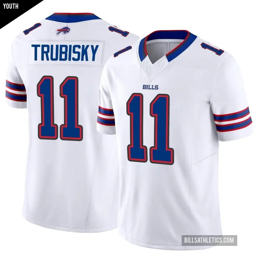 Youth Buffalo Bills ＃11 Mitchell Trubisky White Limited Vapor F.U.S.E. Jersey