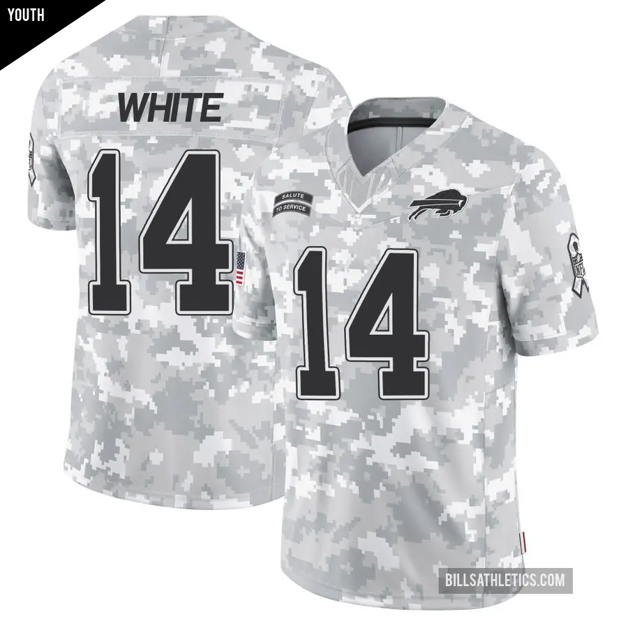 Youth Buffalo Bills ＃14 Mike White Arctic Camo Limited 2024 Salute to Service Jersey