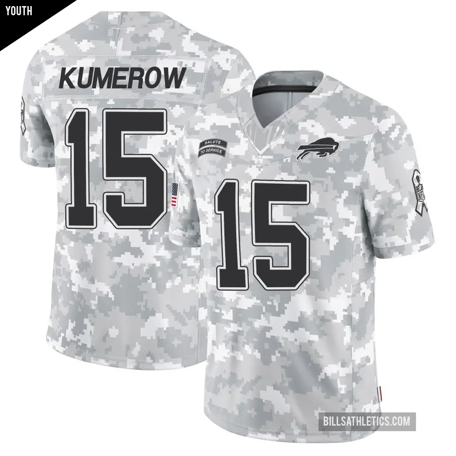 Youth Buffalo Bills ＃15 Jake Kumerow Arctic Camo Limited 2024 Salute to Service Jersey