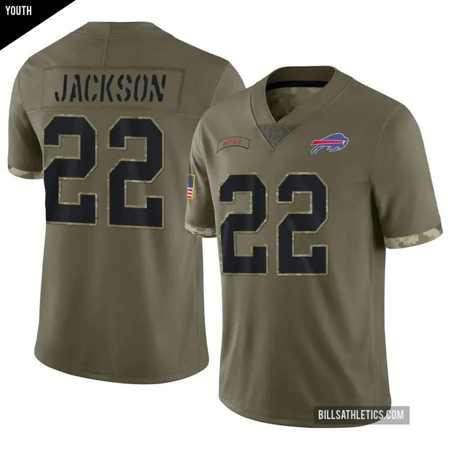 Youth Buffalo Bills ＃22 Fred Jackson Olive Limited 2022 Salute To Service Jersey