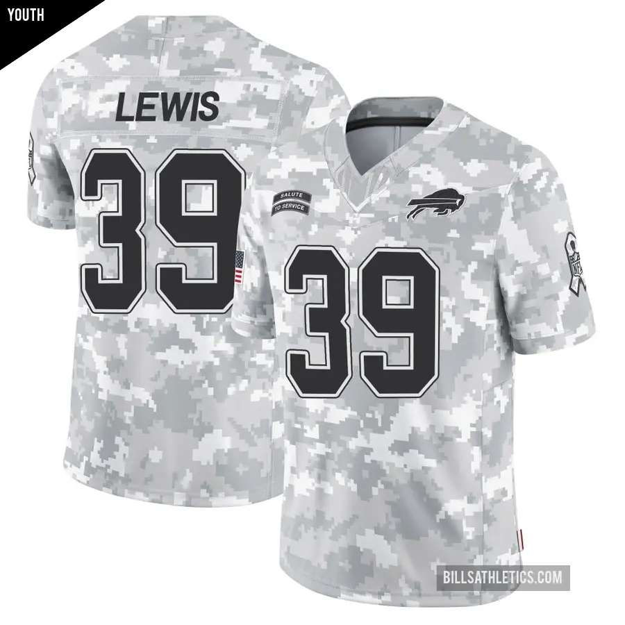 Youth Buffalo Bills ＃39 Cam Lewis Arctic Camo Limited 2024 Salute to Service Jersey
