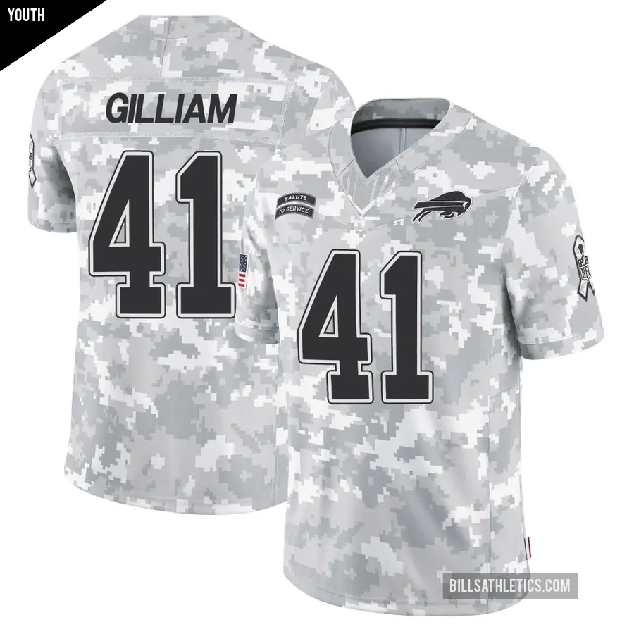 Youth Buffalo Bills ＃41 Reggie Gilliam Arctic Camo Limited 2024 Salute to Service Jersey
