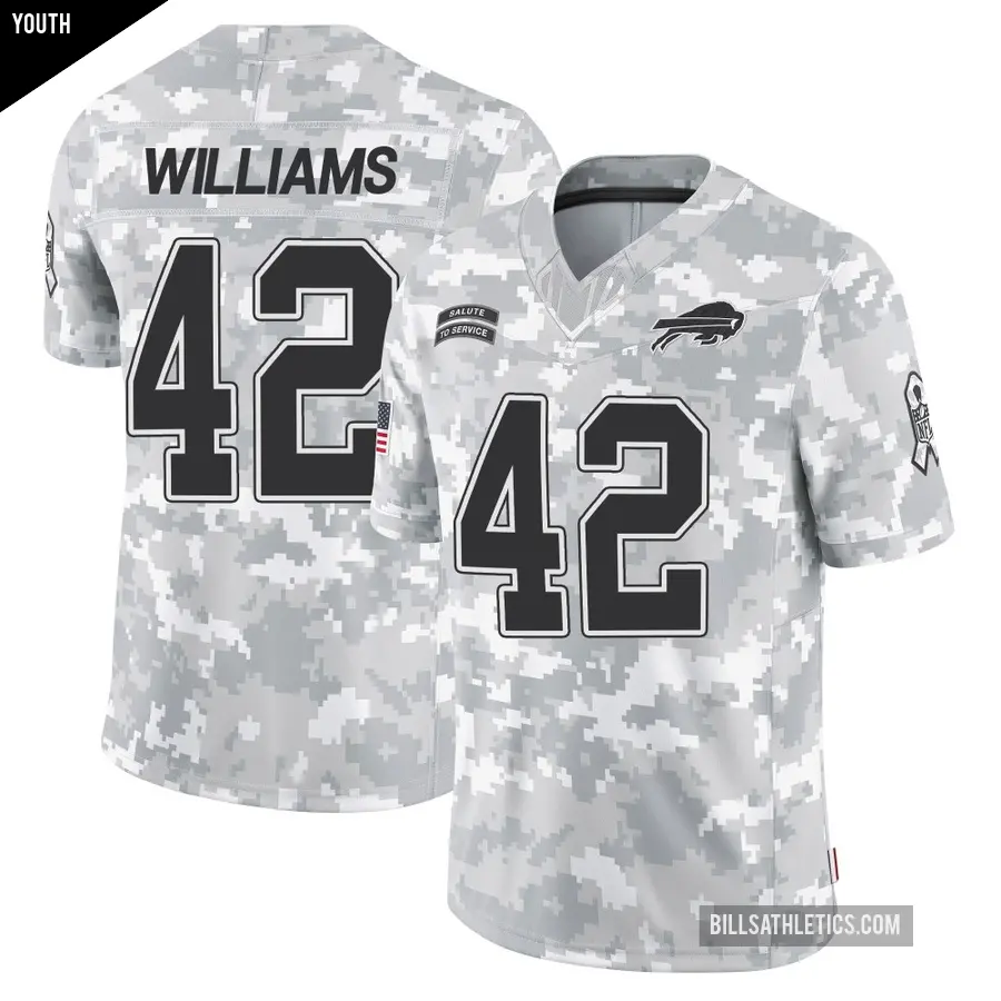 Youth Buffalo Bills ＃42 Dorian Williams Arctic Camo Limited 2024 Salute to Service Jersey