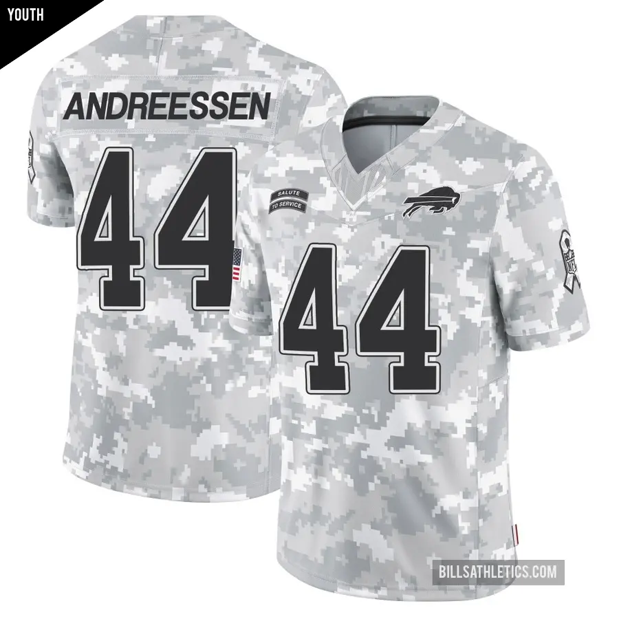 Youth Buffalo Bills ＃44 Joe Andreessen Arctic Camo Limited 2024 Salute to Service Jersey