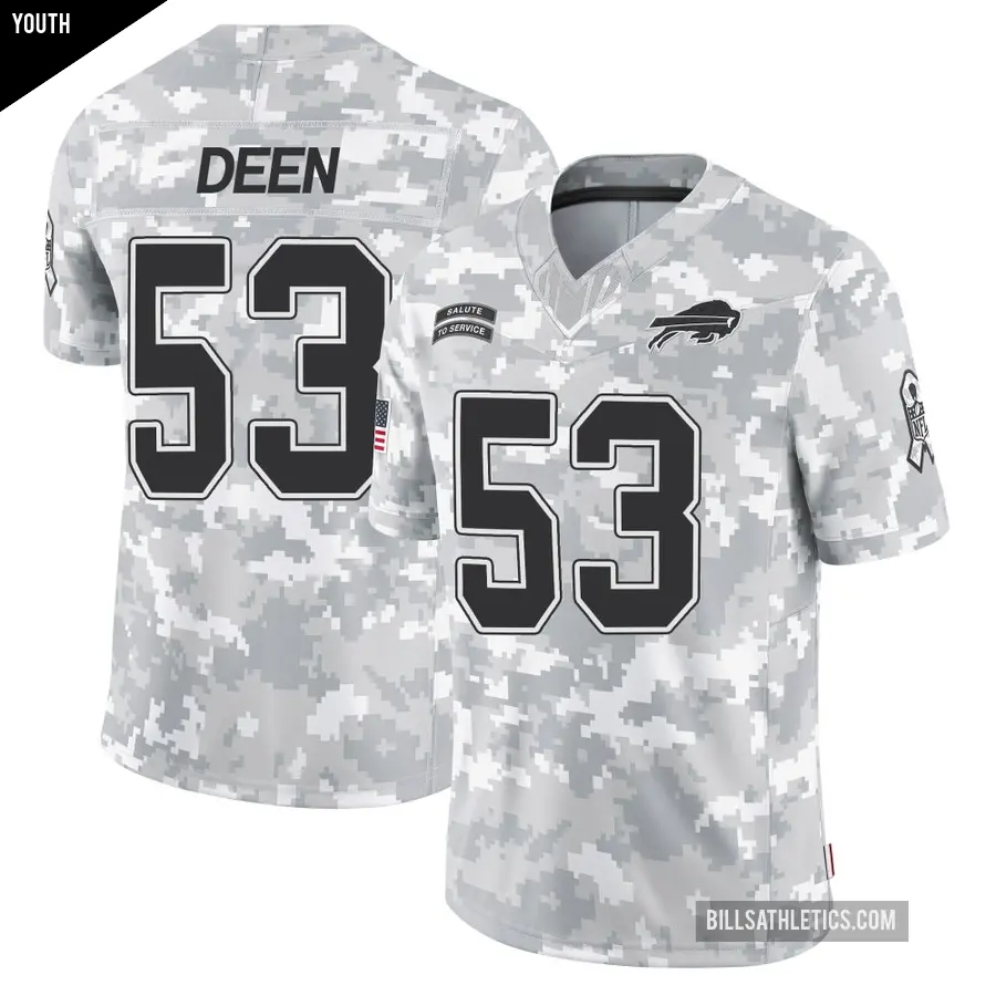 Youth Buffalo Bills ＃53 Branson Deen Arctic Camo Limited 2024 Salute to Service Jersey