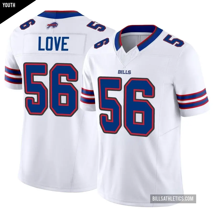 Youth Buffalo Bills ＃56 Mike Love White Limited Vapor F.U.S.E. Jersey