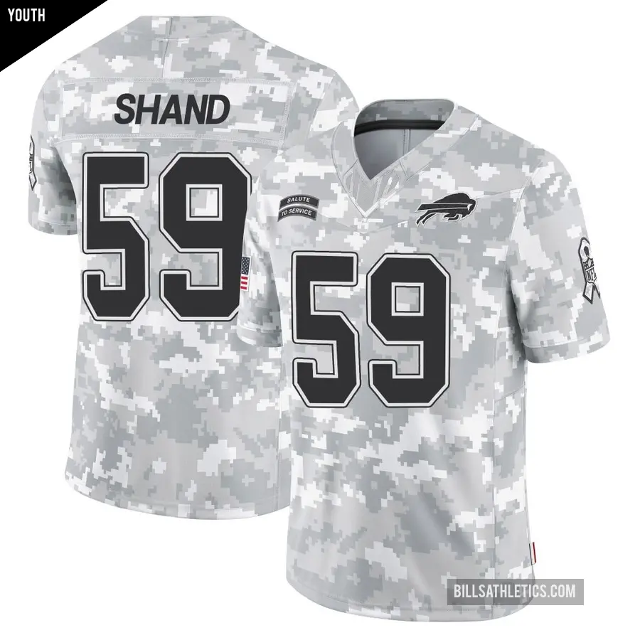 Youth Buffalo Bills ＃59 Paris Shand Arctic Camo Limited 2024 Salute to Service Jersey