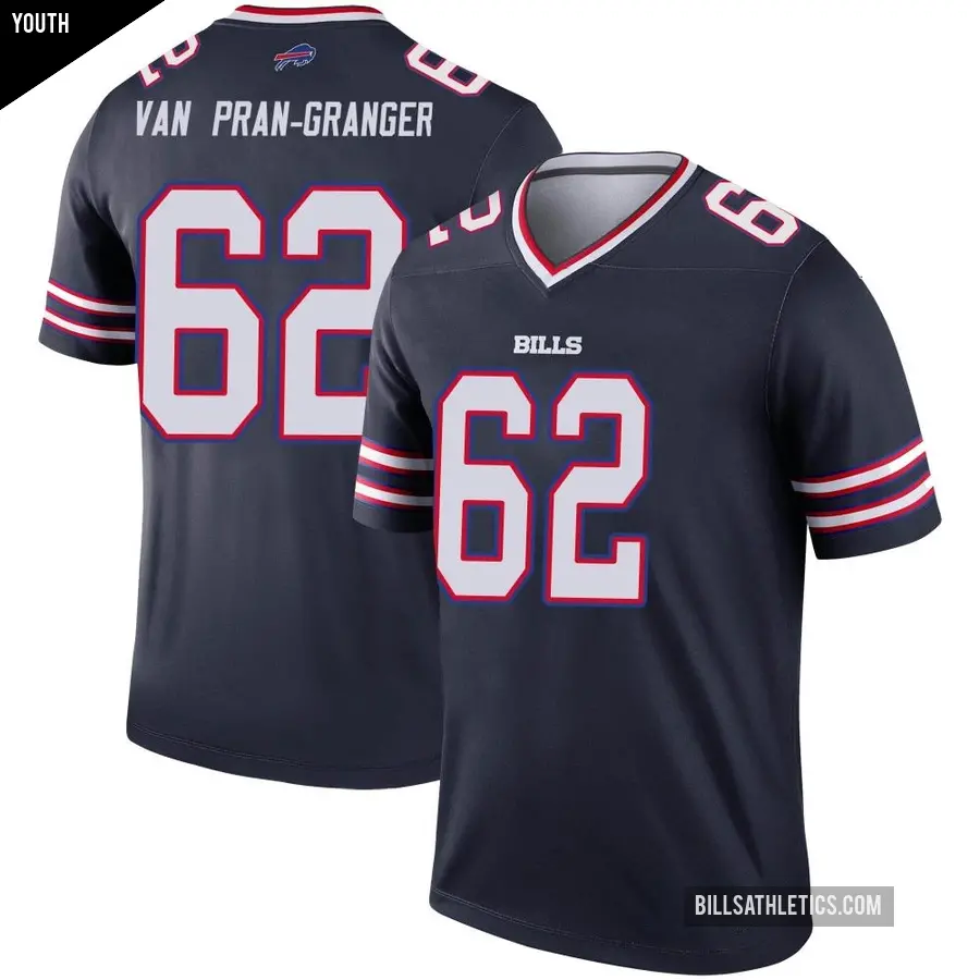 Youth Buffalo Bills ＃62 Sedrick Van Pran-Granger Navy Legend Inverted Jersey