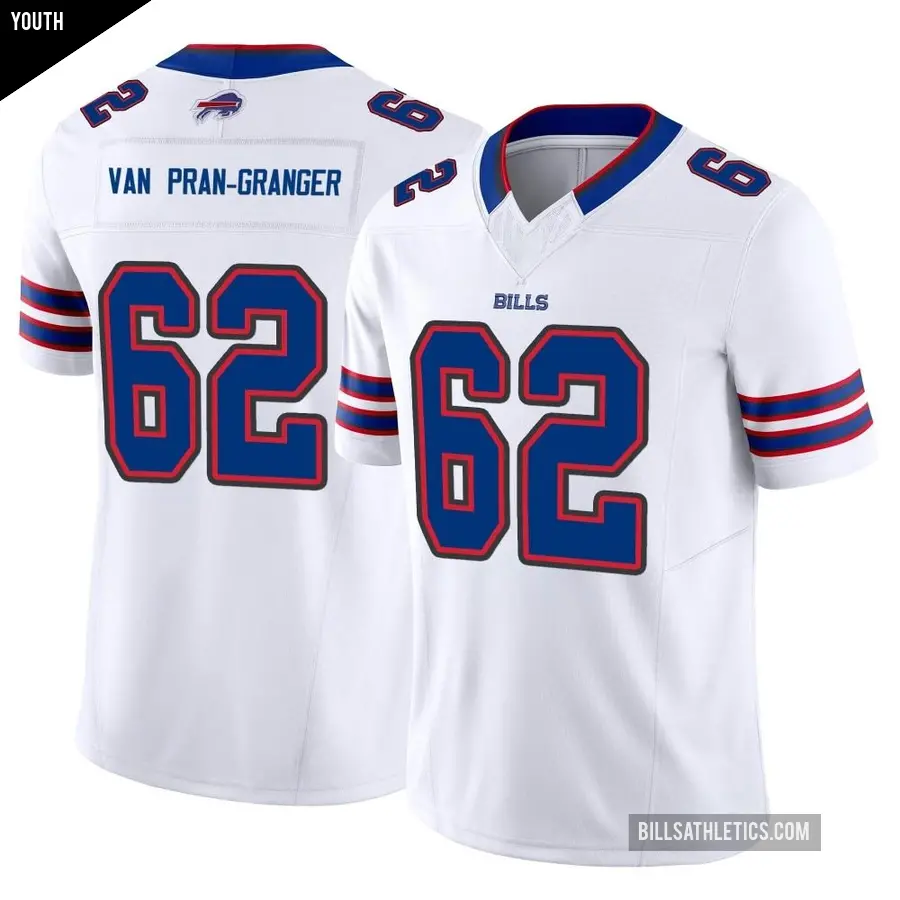 Youth Buffalo Bills ＃62 Sedrick Van Pran-Granger White Limited Vapor F.U.S.E. Jersey