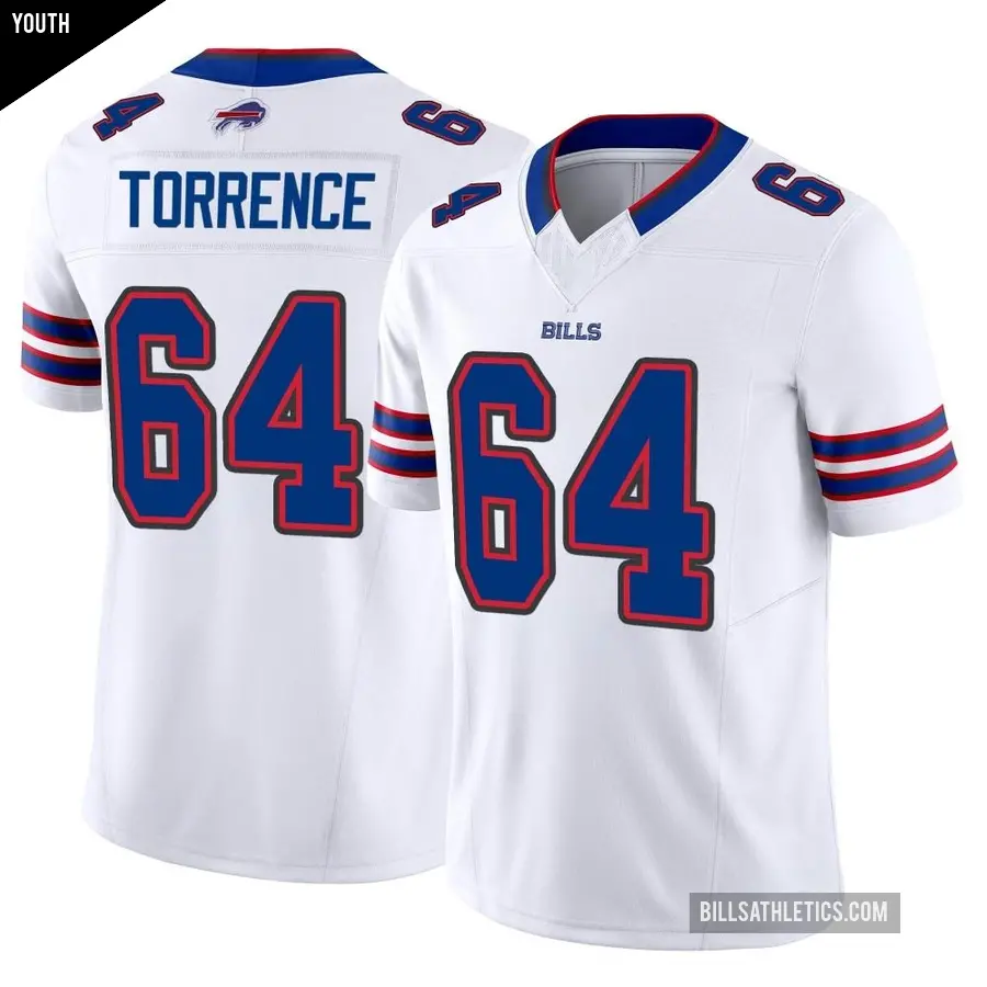 Youth Buffalo Bills ＃64 O'Cyrus Torrence White Limited Vapor F.U.S.E. Jersey