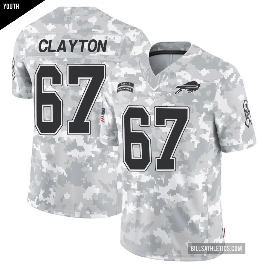 Youth Buffalo Bills ＃67 Travis Clayton Arctic Camo Limited 2024 Salute to Service Jersey
