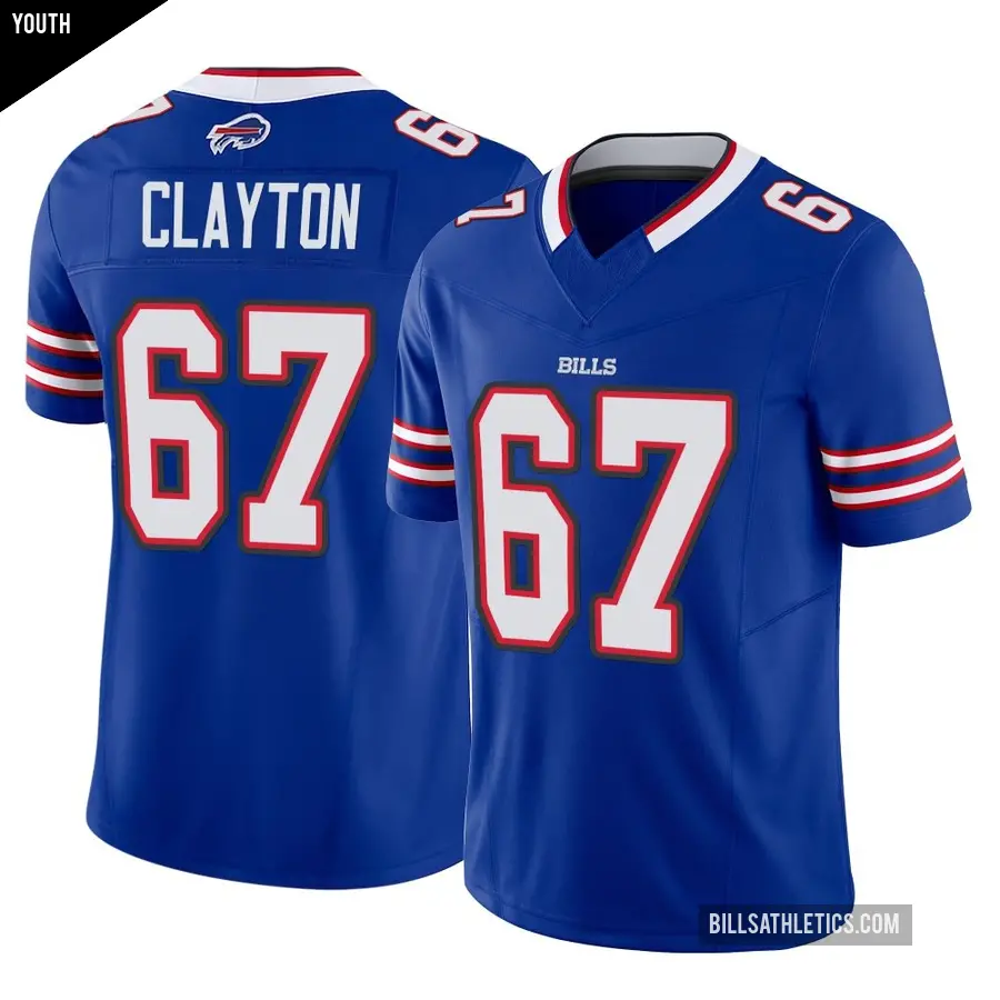 Youth Buffalo Bills ＃67 Travis Clayton Royal Limited Vapor F.U.S.E. Jersey