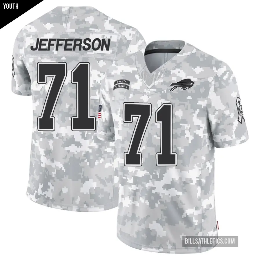 Youth Buffalo Bills ＃71 Quinton Jefferson Arctic Camo Limited 2024 Salute to Service Jersey