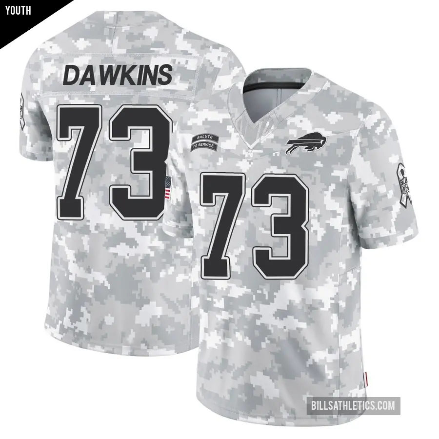 Youth Buffalo Bills ＃73 Dion Dawkins Arctic Camo Limited 2024 Salute to Service Jersey