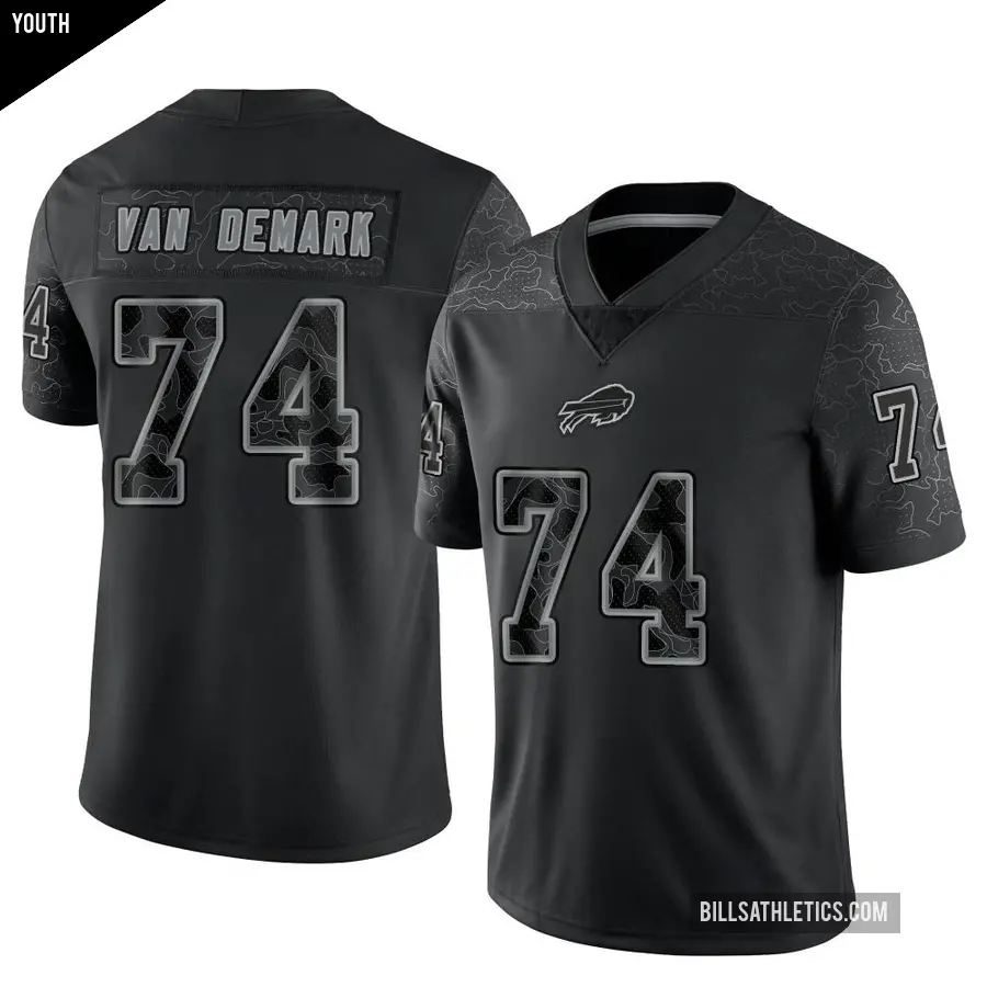 Youth Buffalo Bills ＃74 Ryan Van Demark Black Limited Reflective Jersey