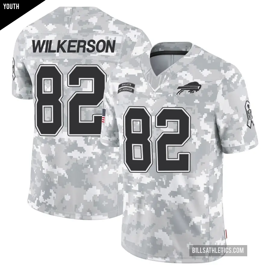 Youth Buffalo Bills ＃82 Kristian Wilkerson Arctic Camo Limited 2024 Salute to Service Jersey