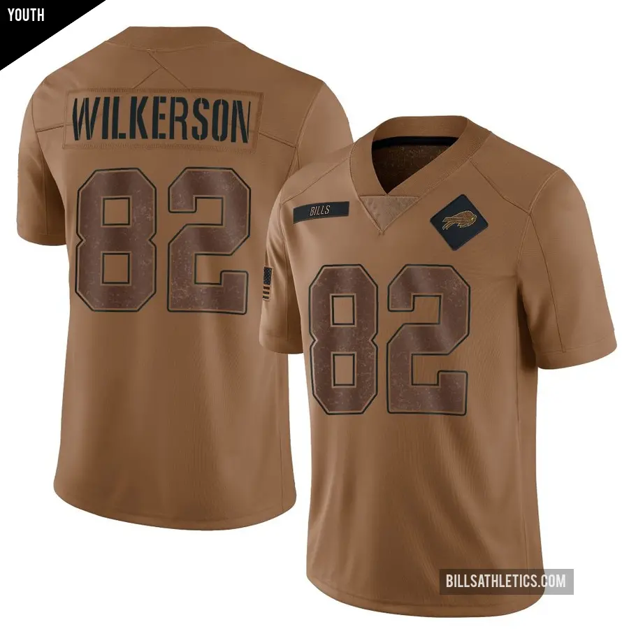 Youth Buffalo Bills ＃82 Kristian Wilkerson Brown Limited 2023 Salute To Service Jersey