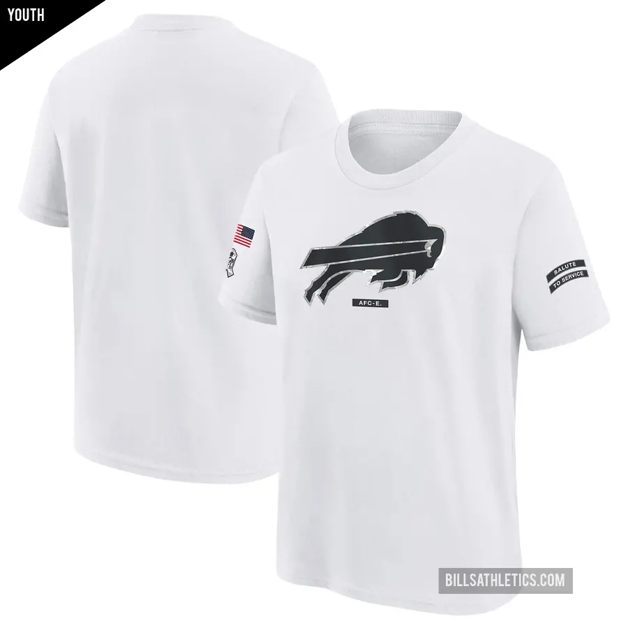 Youth Buffalo Bills White 2024 Salute To Service T-Shirt